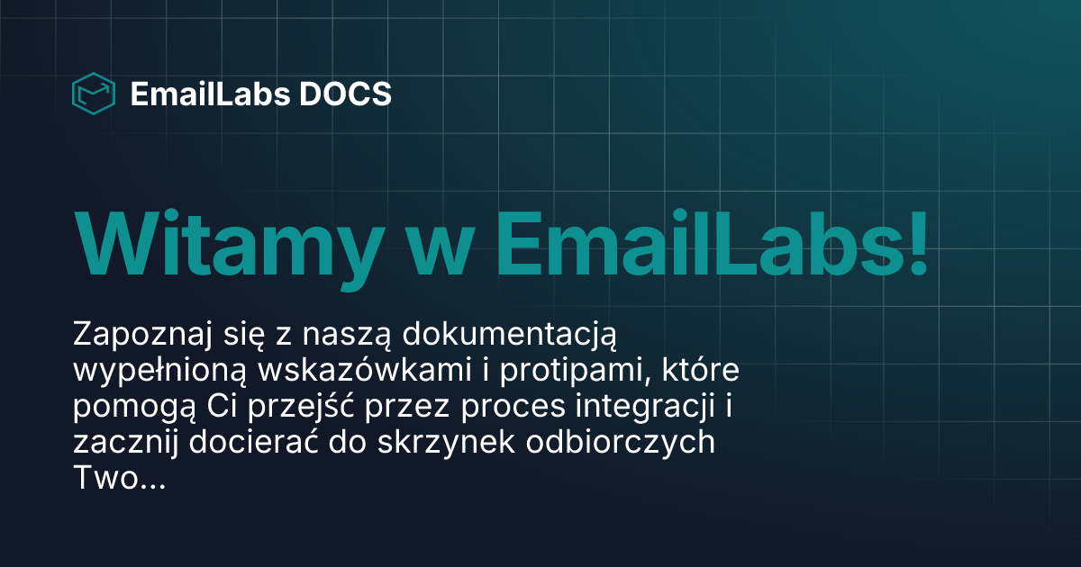 Preview image of website "Witamy w EmailLabs! | EmailLabs DOCS"